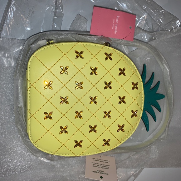 HP X2! KATE SPADE SUMMER PINEAPPLE FRUIT CROSSBODY - Picture 6 of 8